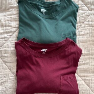 Lands' End Forest Green and Maroon Tees